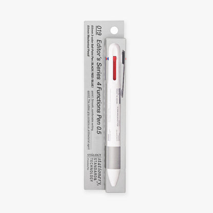 4 Functions Multi Pen Editor's Series White - Stalogy