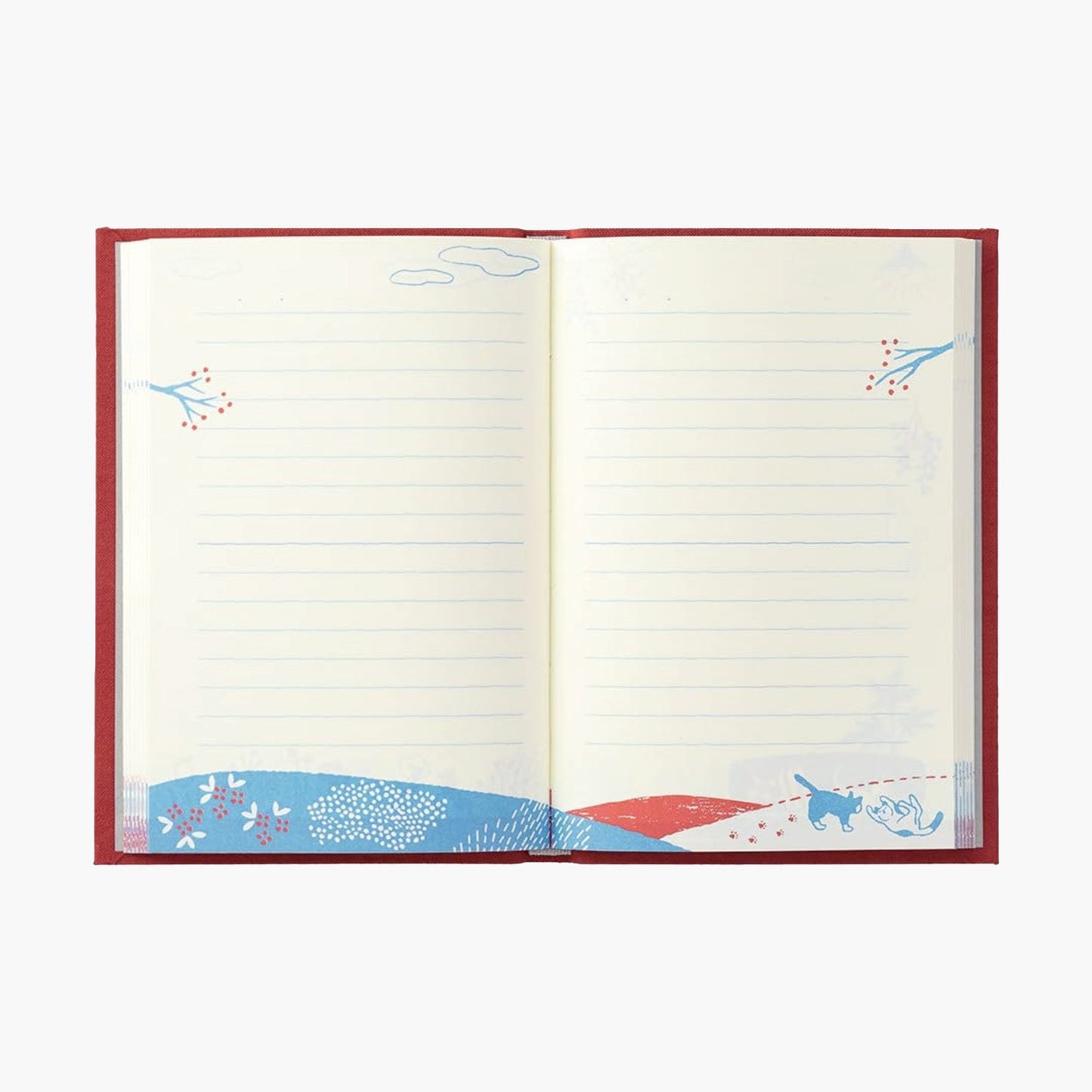 1 Year Diary with Cat Embroidery Bookmark - Midori MD