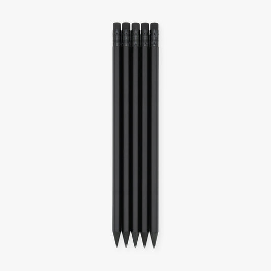 Black Hexagon HB Pencil with Eraser